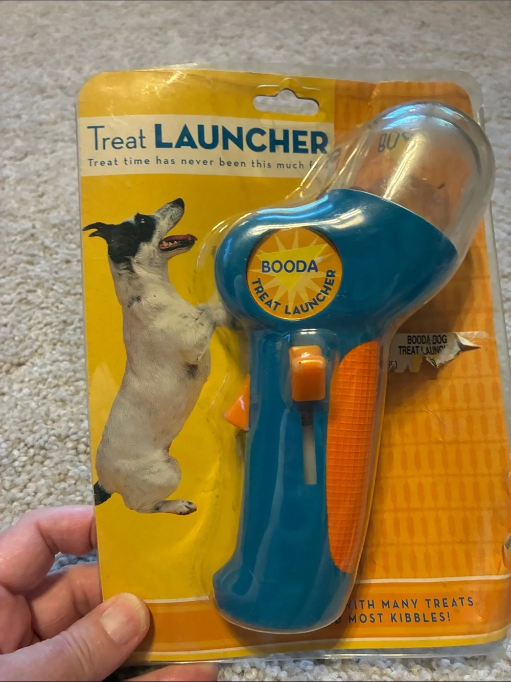 Booda Treat Launcher Dog Toy in Blue & Orange NWOT